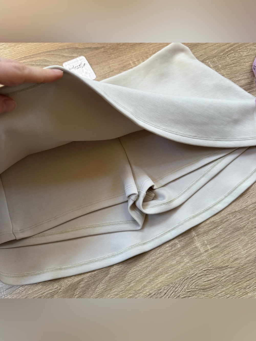 NWT Geel Aria Micro Mini Skirt Stone Cream Small - Picture 5 of 16